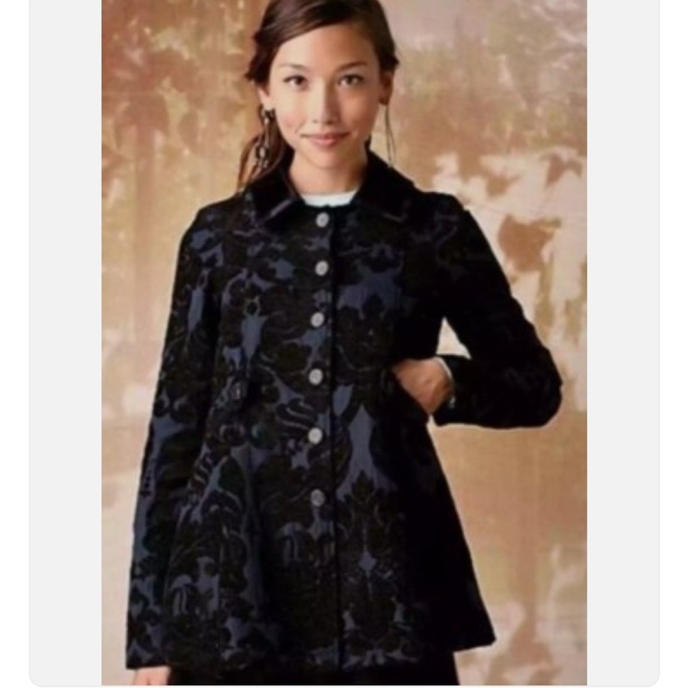 Free People Velvet Brocade Newsroom Coat - SIZE 4